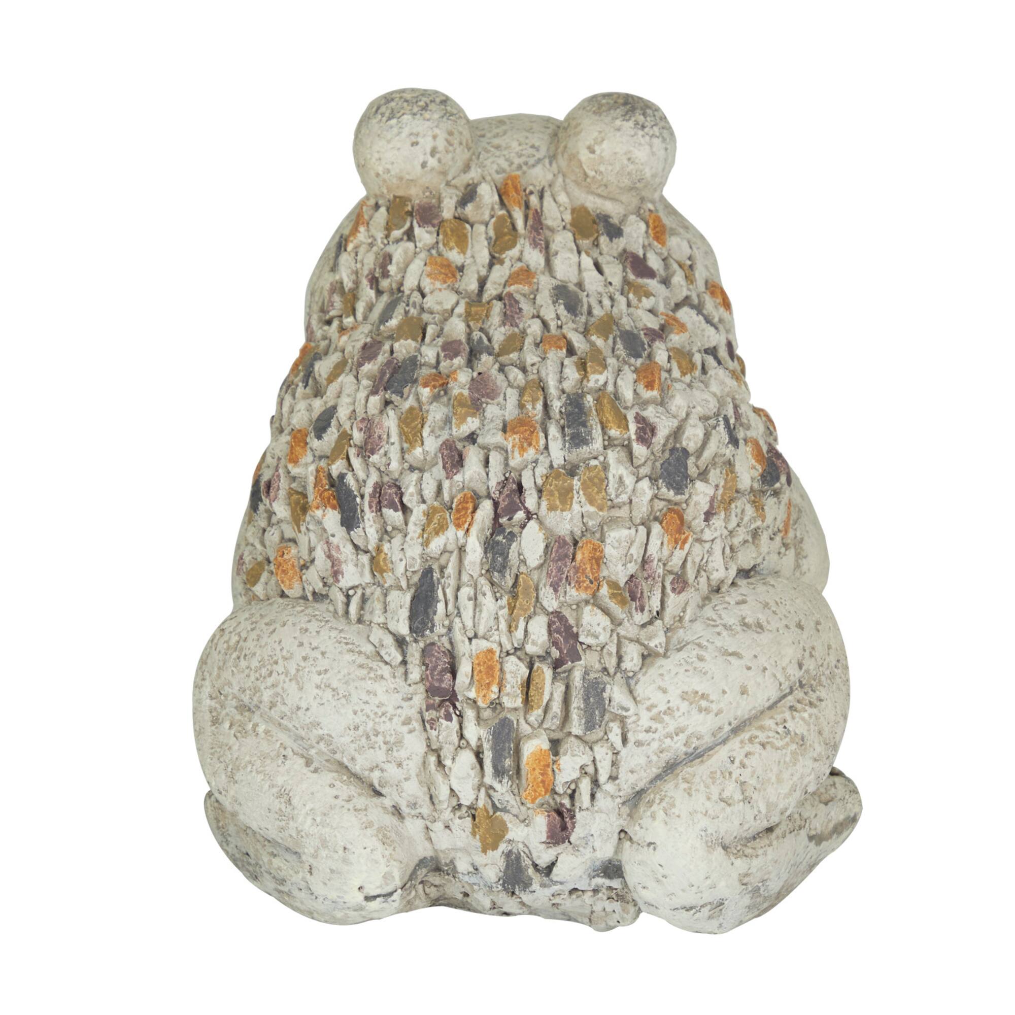 Light Grey Fiberglass Farmhouse Garden Sculpture 8" x 12" x 8"